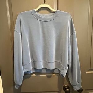 Lululemon Softstreme Perfectly Oversized Cropped Crew in Water Drop Size 10